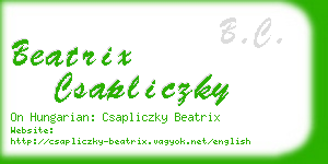 beatrix csapliczky business card